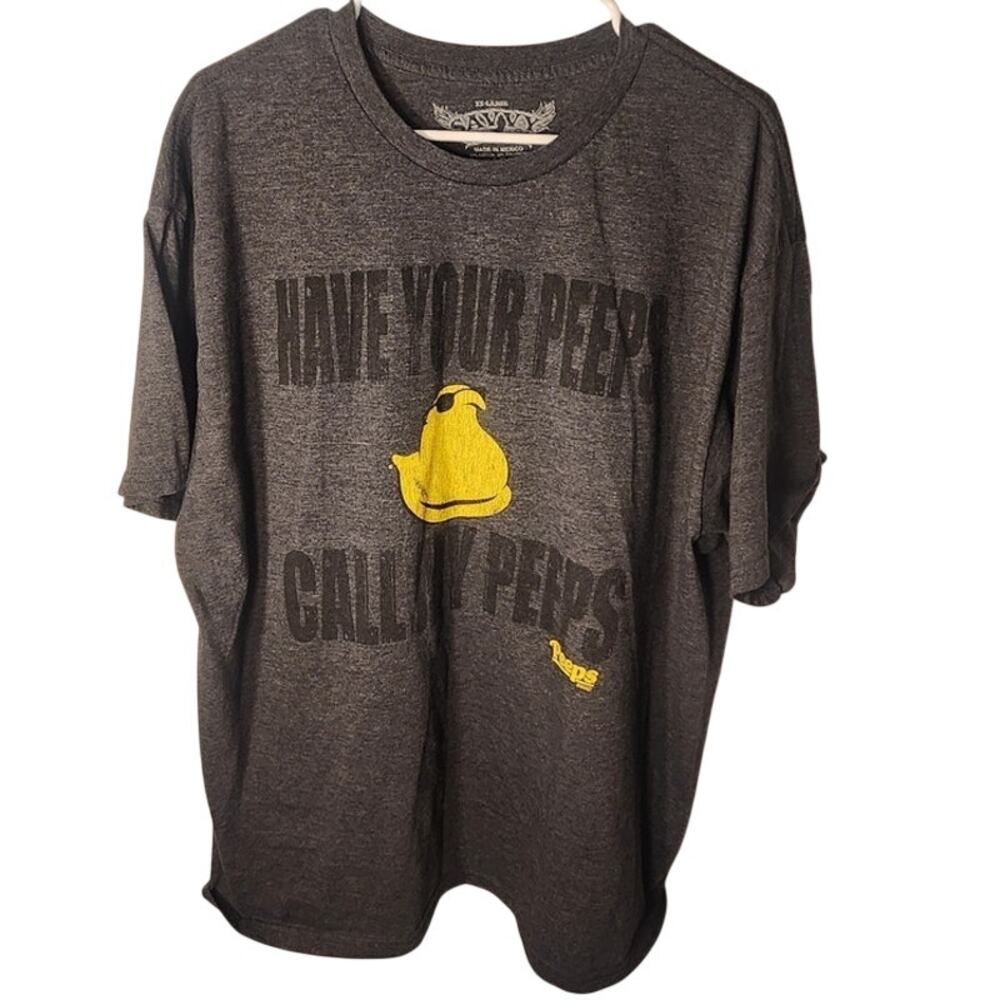 Savvy Mens T Shirt Size XXL Gray Graphic Tee Have Your Peeps Call My Peeps